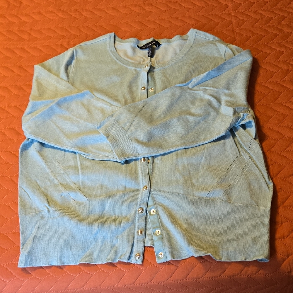 White House Black Market Sky Blue Knit Top